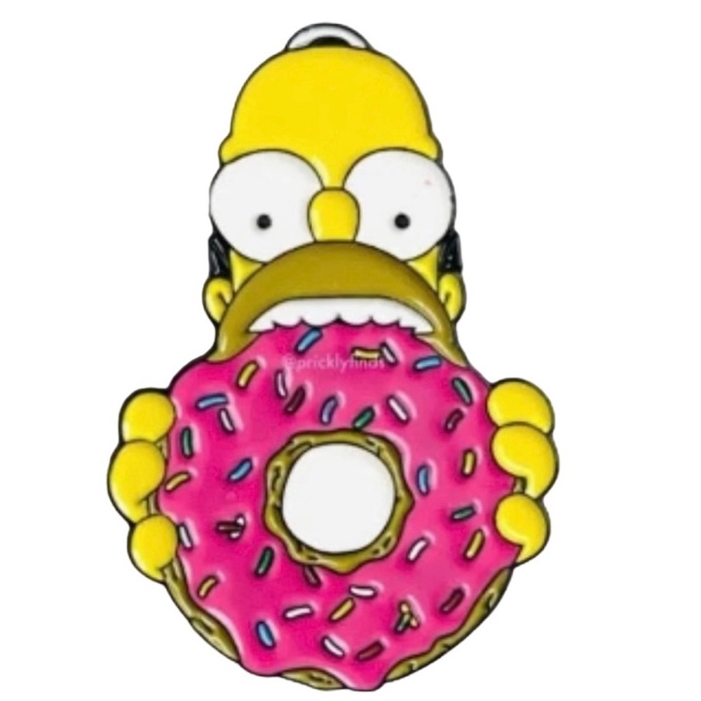 Brand New The Simpsons Homer Eating a Donut Enamel Pin